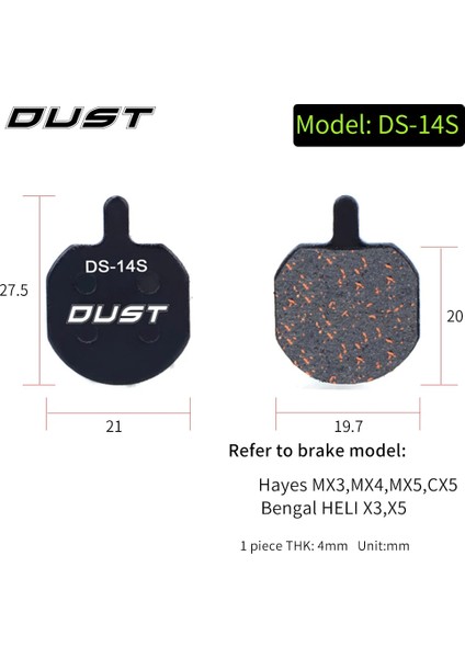 1 Çift-2 Parça Ds-14 Stili Rısk Bisiklet Disk Fren Balatası F Dağ Bisikleti Hidrolik Disk Fren Balatası Avid Bb5 Bb7 E1E3 Için Yarı Metalik Bisiklet Fren Balatası (Yurt Dışından)
