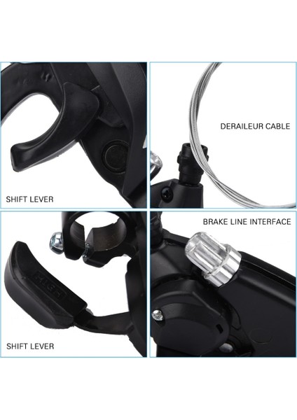 Yunjin Shop 3 Hız Stili 3xeed Bisiklet Vites Değiştirici Fren Mtb Dağ Yol Bisikleti Sürme Bisiklet Vites Kablosu ile Disk Fren Kolları Sıcak Satış (Yurt Dışından) fırsatları