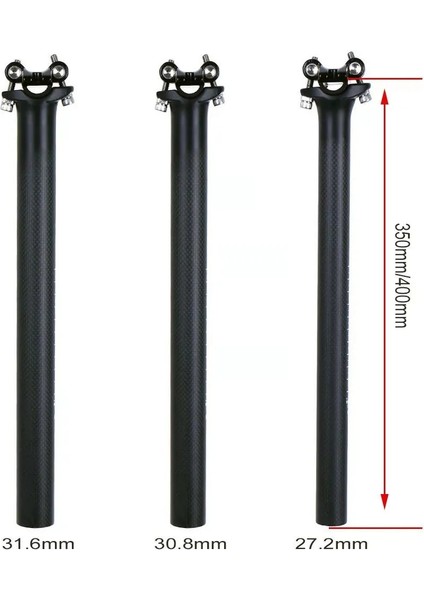 Yunjin Shop MATT27.2X350MM Stili Tam 3k Karbon Bisiklet Seatpost Fiber Superlight Titanyum Mtb Yol Bisikleti Seat Post Parçaları x mm (Yurt Dışından)