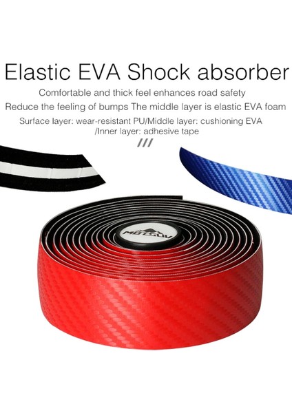 Beyaz Stil Motsuv Yol Bisikleti Gidon Karbon Fiber Desen Eva Pu Bar Bant 2 Bar Fişli Yumuşak Bisiklet Sönümleme Kaymaz Şok Kayışları (Yurt Dışından)