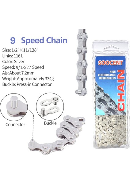 Yunjin Shop 678 Hız Stili Soocent Bisiklet Chaeed Titanyum Kaplama Akım 11V 12V Mtb Gümüş Zincir Dağ Yol Bisikleti Aksesuarları (Yurt Dışından) fiyatları