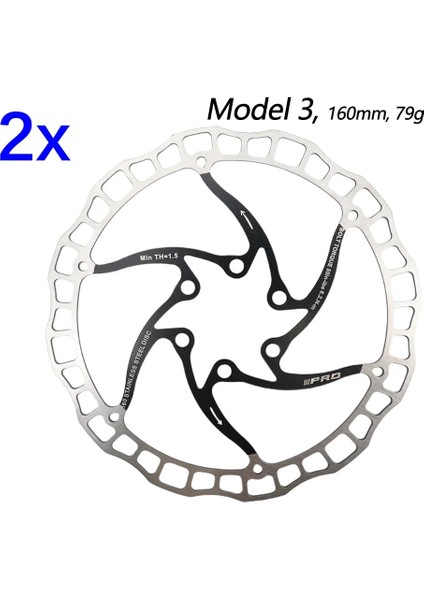2 Adet 160 Siyah M3 Stili Iııpro Bisiklet Disk Fren Yağı Kaygan Paslanmaz Çelik Mtb Yol Bisikleti Gökkuşağı Hafif 6 Cıvata G3 Merkez Rotor Ipro (Yurt Dışından)