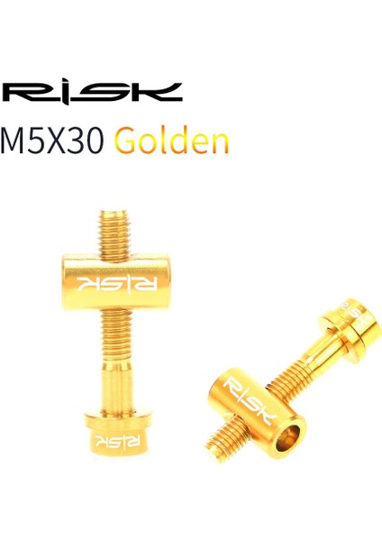 30 mm Altın Tarzı Rısk Bisiklet Koltuk Direği Sabit Cıvatalar Tc4 Titanyum Alaşımlı M5 * mm Mtb Yol Bisikleti Seatpost Eyer Sabit Vidalar Gökkuşağı Altın (Yurt Dışından)