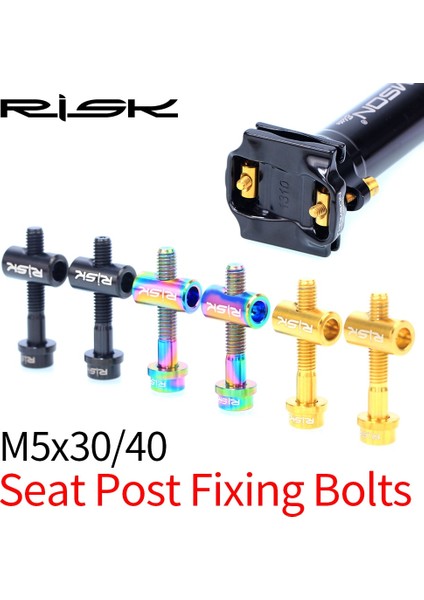 30 mm Altın Tarzı Rısk Bisiklet Koltuk Direği Sabit Cıvatalar Tc4 Titanyum Alaşımlı M5 * mm Mtb Yol Bisikleti Seatpost Eyer Sabit Vidalar Gökkuşağı Altın (Yurt Dışından) indirimleri