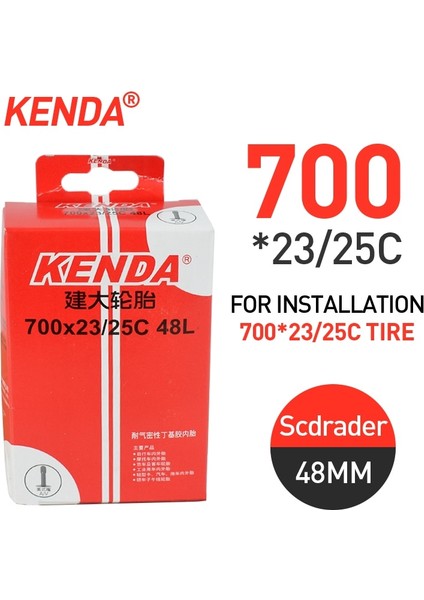 700X23-25C-AV 48L Stili Kenda Bisiklet Lastiği Iç Tüp *c 700*C 700*C 700*C Presta Fv Yol Bisikleti Kamera Bisiklet Aksesuarları Için (Yurt Dışından)