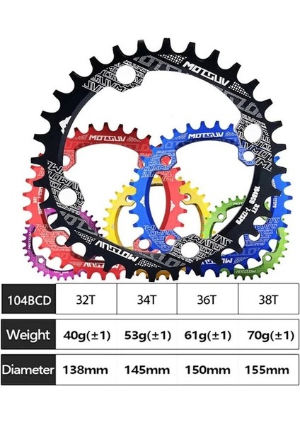 Sarı Stil 36T Yuvarlak Dar Geniş Aynakol Mtb Dağ Bisikleti Bisiklet 104BCD Aynakol Diş Plakası Parçaları Bisiklet Aksesuarları (Yurt Dışından) modelleri