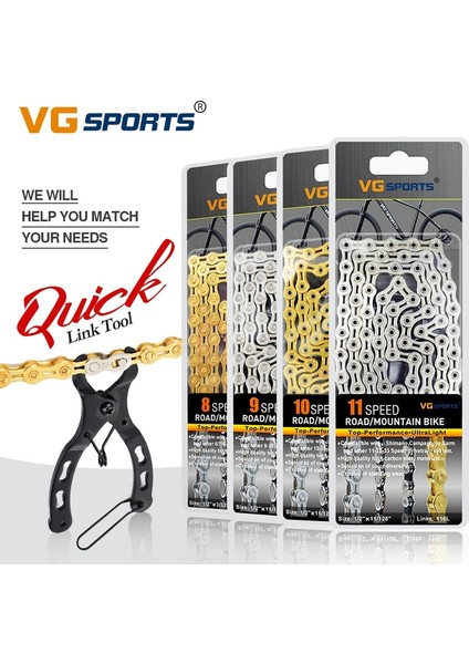 Yunjin Shop 10'lar El Titanyum Tarzı Vg Spor Bisiklet Chaeed Velocidade Titanyum Gökkuşağı Altın Mtb Dağ Yol Bisikleti Zincirleri Parçaları (Yurt Dışından)