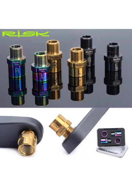 Yunjin Shop 20 mm Gökkuşağı Stili Rısk Titanyum Ti Bisiklet Pedalı Aks Genişletici Bisiklet Pedalı Uzatma Cıvataları Paspayı Mtb Yol Bisikleti Için Pedallar 1 Çift (Yurt Dışından) fırsatları