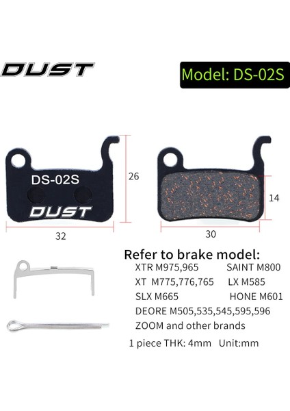 1 Çift-2 Parça Ds-02 Stili Rısk Bisiklet Disk Fren Balatası F Dağ Bisikleti Hidrolik Disk Fren Balatası Avid Bb5 Bb7 E1E3 Için Yarı Metalik Bisiklet Fren Balatası (Yurt Dışından)