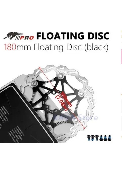 Yunjin Shop 180 mm Siyah Stil Mtb Bisiklet Parçaları Bileşeni Için Iııpro Bisiklet Disk Fren Rotorları Dh Ultra Hafif Yüzer Disk Pedleri (Yurt Dışından)