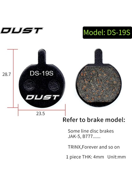 1 Çift-2 Parça Ds-19 Stili Rısk Bisiklet Disk Fren Balatası F Dağ Bisikleti Hidrolik Disk Fren Balatası Avid Bb5 Bb7 E1E3 Için Yarı Metalik Bisiklet Fren Balatası (Yurt Dışından)
