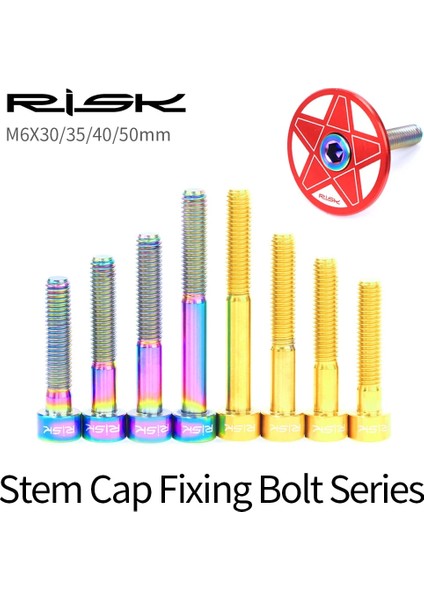 M6X35MM Yağ Kaygan Stili Rısk Titanyum Cıvatalar M6 x Alyan Anahtarı Mtb Yol Bisikleti Konik Başlı Vida Bisiklet Kulaklık Kapağı Sabitleme Cıvataları Gökkuşağı Altın (Yurt Dışından)