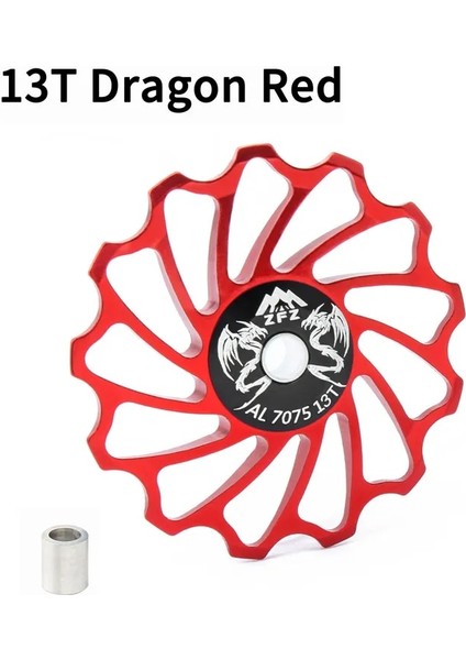 Yunjin Shop 13T Kızıl Ejderha Stili Muqzı Mtb Yol Bisikleti Bisiklet Seramikleri Jokey Tekerleği Arka Attırıcı Kasnak Alüminyum Alaşımlı Kılavuz Kasnak Rulman (Yurt Dışından)