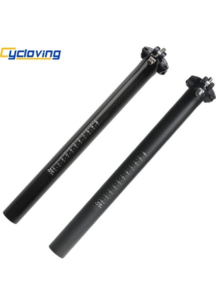 Yunjin Shop PARLAK27.2X400MM Stili Tam 3k Karbon Bisiklet Seatpost Fiber Superlight Titanyum Mtb Yol Bisikleti Seat Post Parçaları x mm (Yurt Dışından) fiyatları