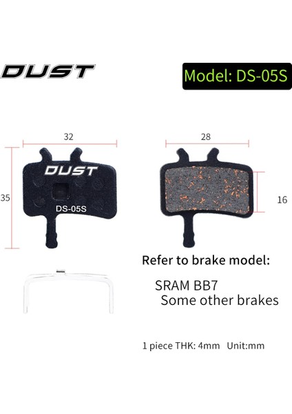 1 Çift-2 Parça Ds-05 Stili Rısk Bisiklet Disk Fren Balatası F Dağ Bisikleti Hidrolik Disk Fren Balatası Avid Bb5 Bb7 E1E3 Için Yarı Metalik Bisiklet Fren Balatası (Yurt Dışından)