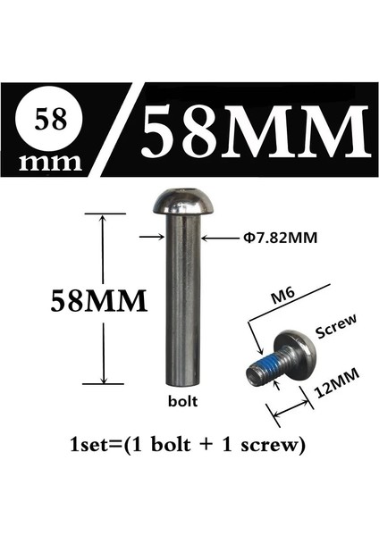 Yunjin Shop 58 mm Tarzı M6 &φ8* Scooter Paten Bisiklet Bisiklet Bisiklet Amortisörler Somun ve Cıvata Vidalar Aksesuarlar (Yurt Dışından)