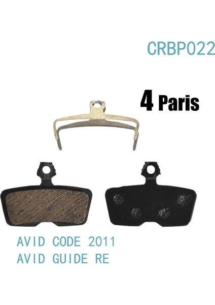 Yunjin Shop CRBP022 Stili Sram Kılavuzu Için 4 Çift Yarı Metalik Bisiklet Disk Fren Balataları Rscrsr Avid Xo E7 E9 Trail Tions Reçine Hidrolik Fren Balatası (Yurt Dışından)