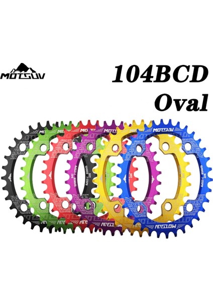 Yunjin Shop Yeşil 38T Oval Stil Motsuv 104BCD Oval Dar Geniş Aynakol Mtb Dağ Bisikleti Bisiklet Aynakol Tek Diş Plaka Parçası Bcd (Yurt Dışından)