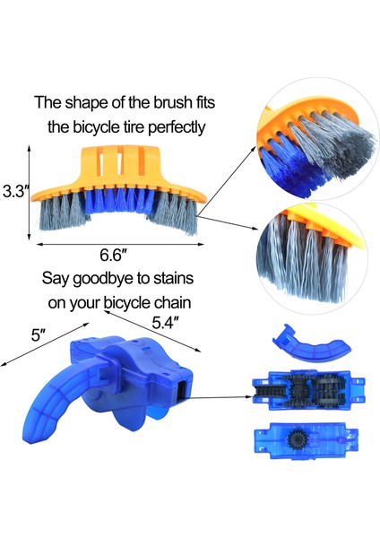 Yunjin Shop C Stili Bisiklet Temizleme Kiti Bisiklet Bisiklet Zinciri Temizleyici Scrubber Fırçalar Dağ Bisikleti Yıkama Aleti Seti Bisiklet Tamir Aletleri Aksesuarları (Yurt Dışından) modelleri