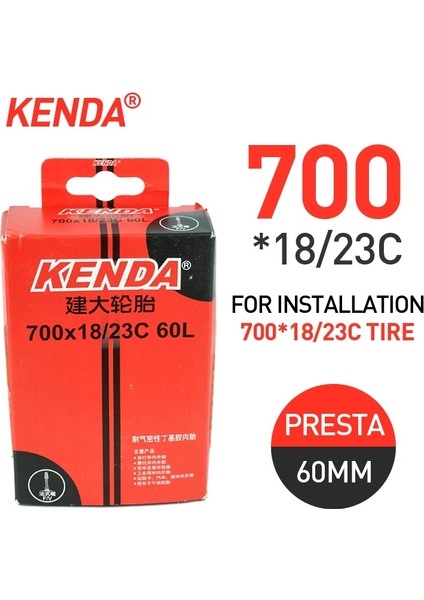 700X18-23C-FV 60L Stili Kenda Bisiklet Lastiği Iç Tüp *c 700*C 700*C 700*C Presta Fv Yol Bisikleti Kamera Bisiklet Aksesuarları Için (Yurt Dışından)