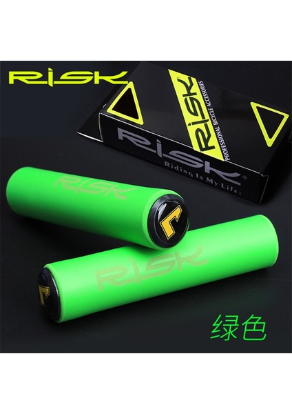 Yunjin Shop Risk Yeşil Stili Rısk Mtb Bisiklet Bisiklet Sapları Bisiklet Gidonu Sapları Ultra-Hafif Kaymaz Yumuşak Silikon Bisiklet Kolu Sapları Kapak (Yurt Dışından)