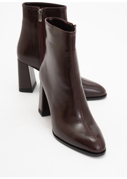 Jewel Bordo Cilt Kadın Topuklu Bot