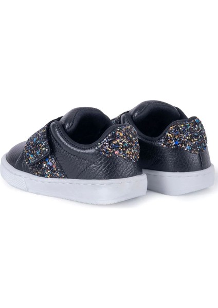 Kız Çocuk Simli Siyah Sneaker