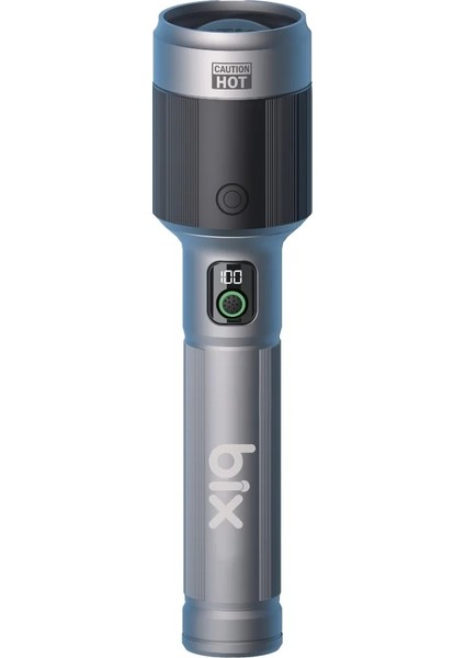 Flashlight BX5102FL 60W Led, Max. 3000 Lümen Parlaklık ve 1000 Metreye Kadar Uzun Menzilli, Şarj Edilebilir, LED Güç Göstergeli ve Çok Modlu Kompakt El Feneri