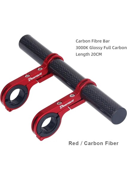 Yunjin Shop Kırmızı ve Fiber 20CM Stili cm Bisiklet Gidonu Genişletilmiş Braket Bisiklet Far Montaj Çubuğu Bilgisayar Tutucu Lamba Destek Rafı Alaşım Fiber Stand (Yurt Dışından)