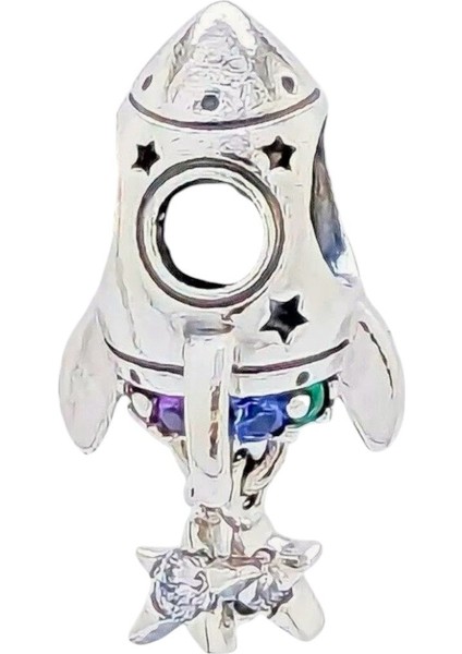 Uzay Roket Charm | 925 Ayar Gümüş