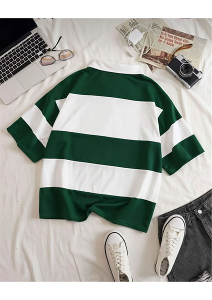 Erkek ve Kadın Yarım Fermuarlı Polo Yaka Oversize T-Shirt - Harry Potter Evleri Tasarımlı fiyatları