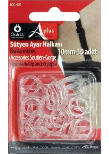 10 mm 10 Adet Şeffaf Plastik Sütyen Ayar Halkası, Sütyen Aksesuarı 600 404