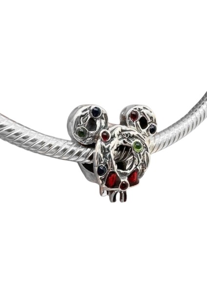 Disney Mickey Mouse Yeni Yıl Çelenk Charm | 925 Ayar Gümüş fiyatları