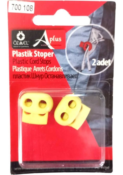 2 Adet Sarı Renk Plastik Stoper, Plastik Bağ Ucu 700 108