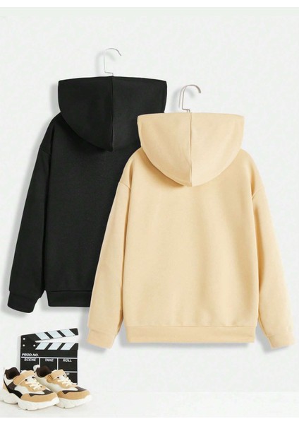 2'li Paket Baskılı Erkek - Kız Çocuk Rahat Kalıp Sweatshirt modelleri