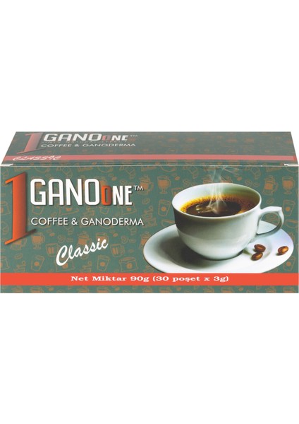6 Kutu Ganoone Classic, Ganoderma Reishi Mantarı Özütlü Kahve Karışımı - (180 Poşet x 3g)