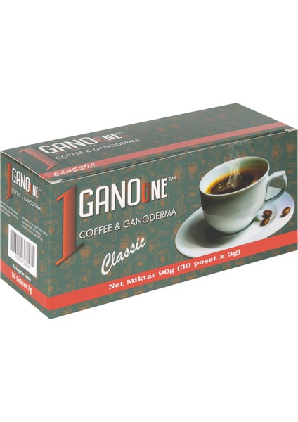6 Kutu Ganoone Classic, Ganoderma Reishi Mantarı Özütlü Kahve Karışımı - (180 Poşet x 3g)