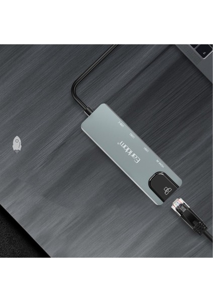 W27 5in1 1 Adet 4K HDMI / 2 Adet USB / 1 Adet Type-C Çıkışlı / 1 Adet RJ45 100 Mbps Ethernet Çıkışlı Type-C Girişli Hub Dönüştürücü modelleri