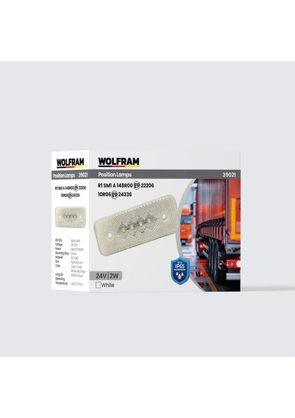 Side Marker Yan Pozisyon Lambası Beyaz Renk LED 24V 2W E9-R10 Belgeli 10 'lu