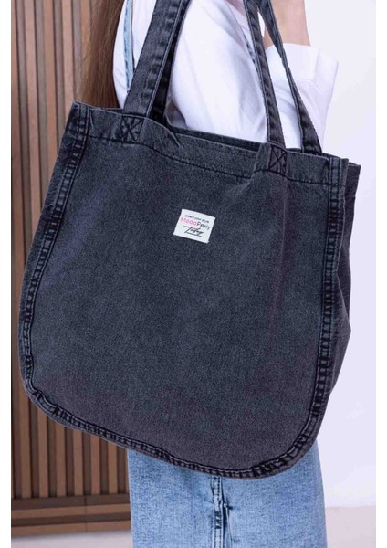 Yıkamalı Kot Denim Omuz Çantası