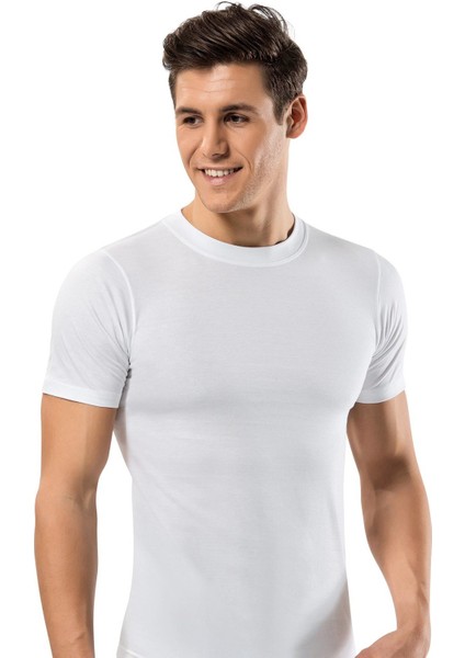 Erdem Beyaz Penye Amerikan Yaka T-Shirt 1165