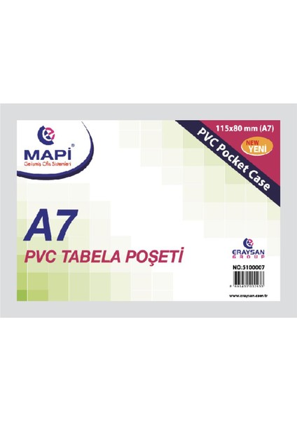Pvc Tabela Poşetleri A7 50'li Paket
