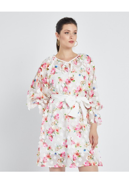 Kadın Çiçek Desenli Tunik - Kemer Detaylı - Modern ve Şık Tasarım - Günlük ve Özel Gün Için Tunik fiyatları