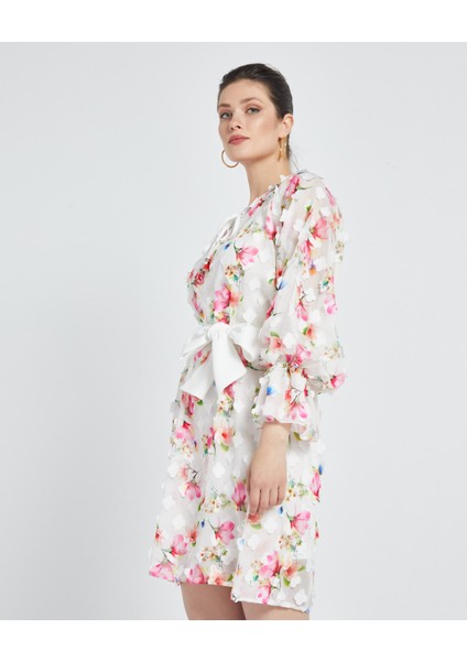 Kadın Çiçek Desenli Tunik - Kemer Detaylı - Modern ve Şık Tasarım - Günlük ve Özel Gün Için Tunik modelleri