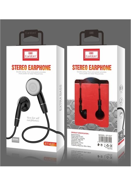 E27 1.2m 3.5mm Jaklı Kablolu Kulaklık fırsatları