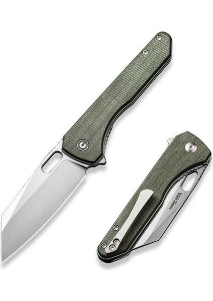Nugz Flipper & Thumb Hole Knife Green Micarta Handle Çakı fiyatları