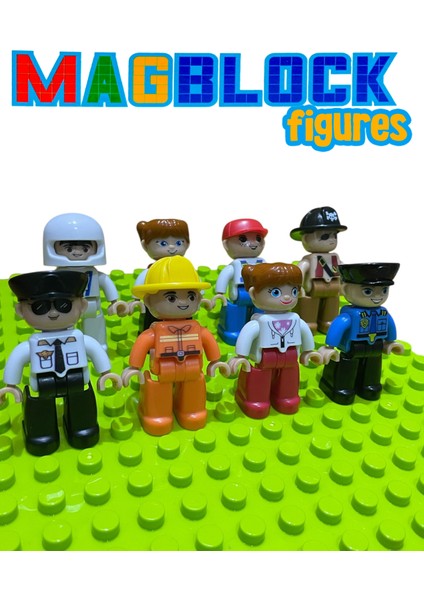 Manyetik Figür Oyuncak - 8 Adet Figür - Magblock - Tüm Markalarla Uyumlu