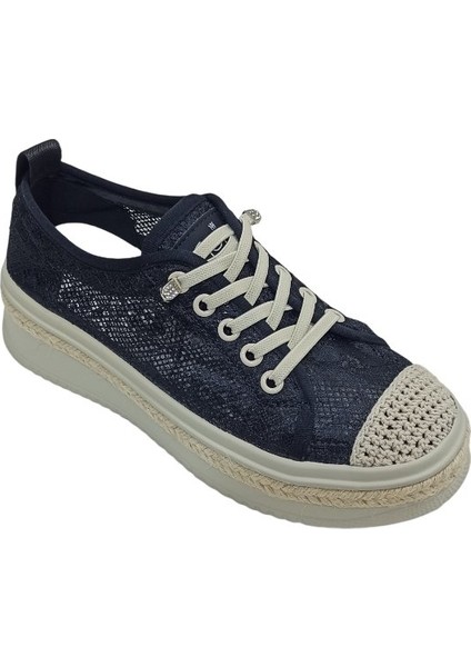 Siyah Kadın Triko Sneaker Spor Ayakkabı