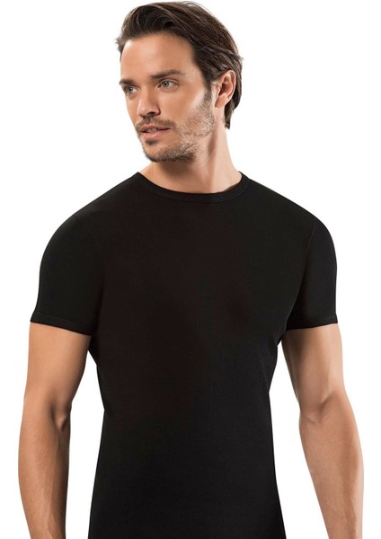 Erdem Siyah Ribana Kapalı Yaka T-Shirt 1197