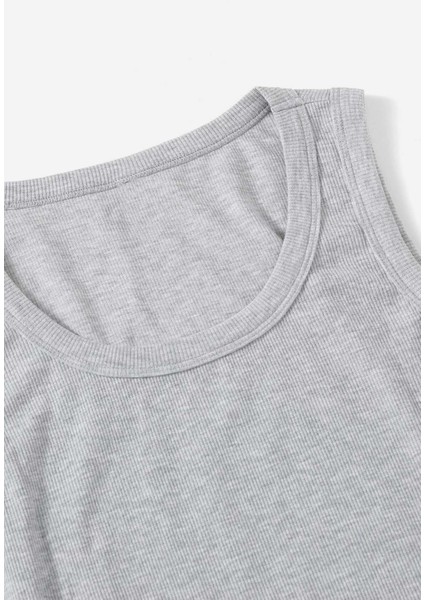 Düz Renk Kadın Kolsuz Bluz Crop Top
